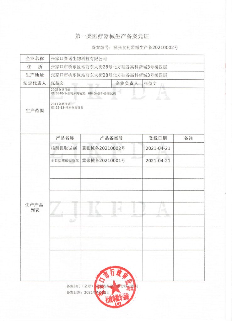 About 10 SENO Biotechnology | Peptide Research & Biotechnology Company production permit